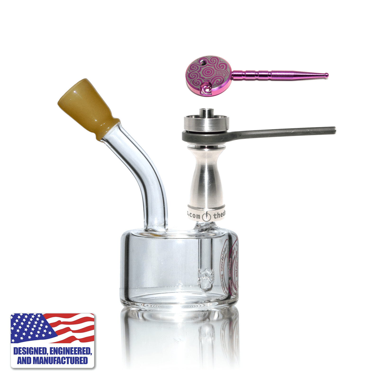 Mini Hockey Puck Dab Rig with Flat Coil Titanium Nail | In Use View | TDS