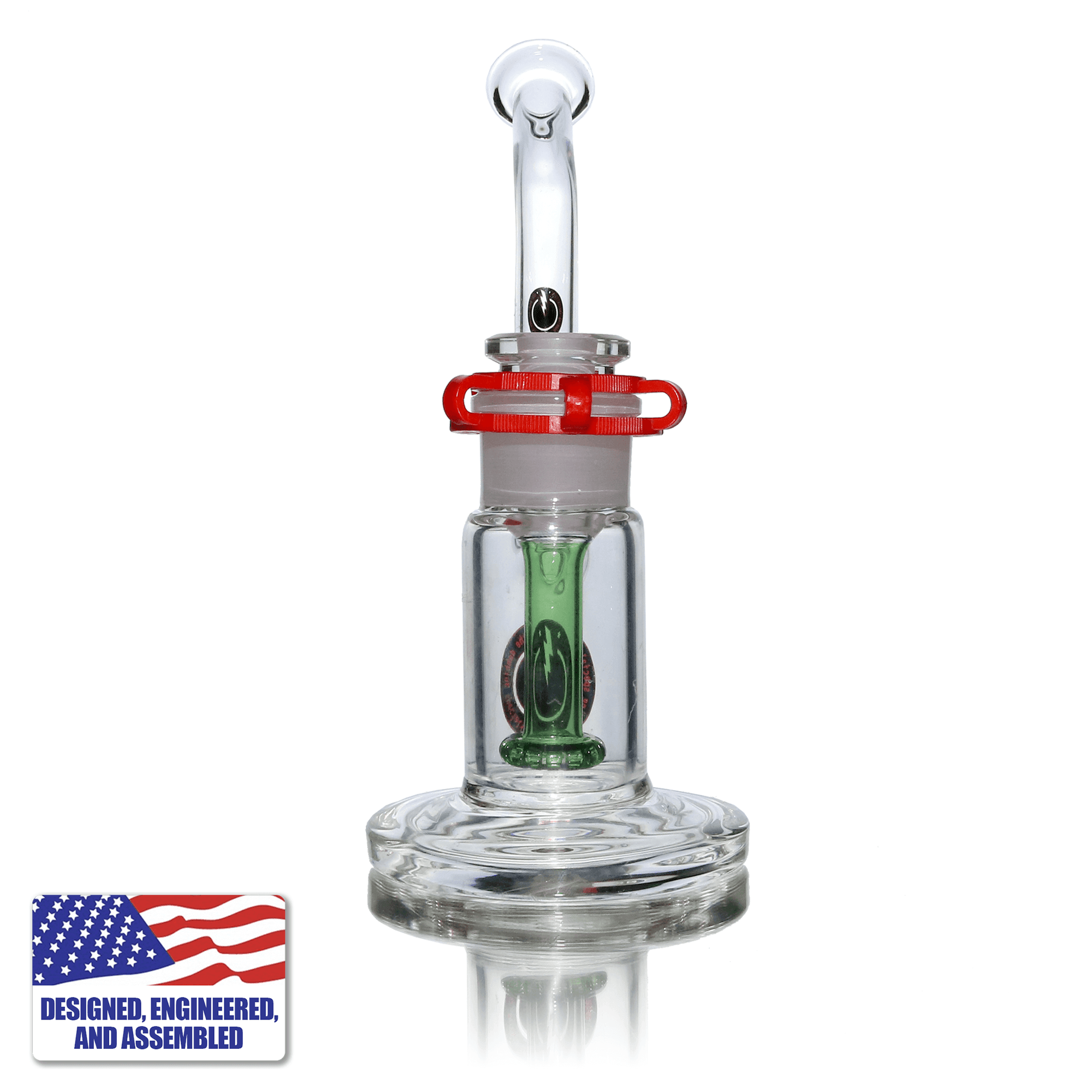 Portable Dabbing Kit | Showerhead Bubbler & 14mm Male E-Banger | Front Dab Rig View | TDS
