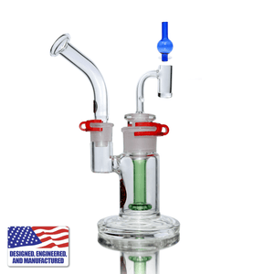 Portable Dabbing Kit | Showerhead Bubbler & 14mm Male E-Banger | In Use View | TDS