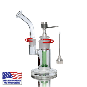 Portable Dab Kit - Showerhead Bubbler with 16-Hole Nail | In Use View | TDS