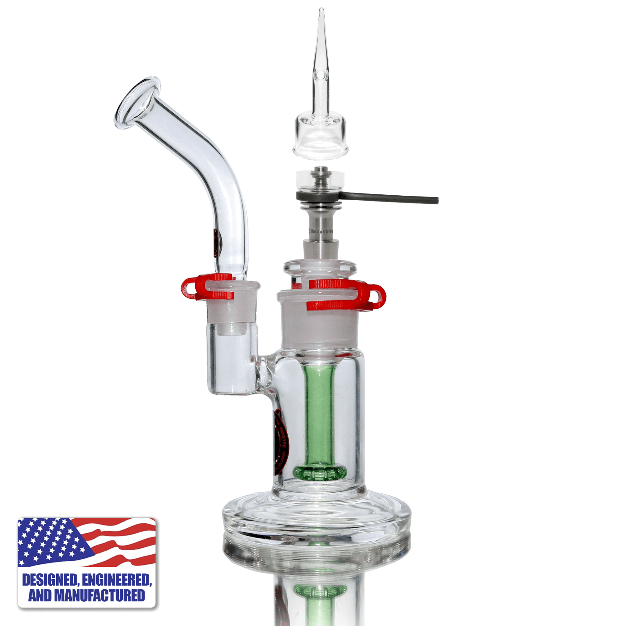 Portable Dabbing Kit | Showerhead Bubbler with Flat Coil Nail | In Use View | TDS
