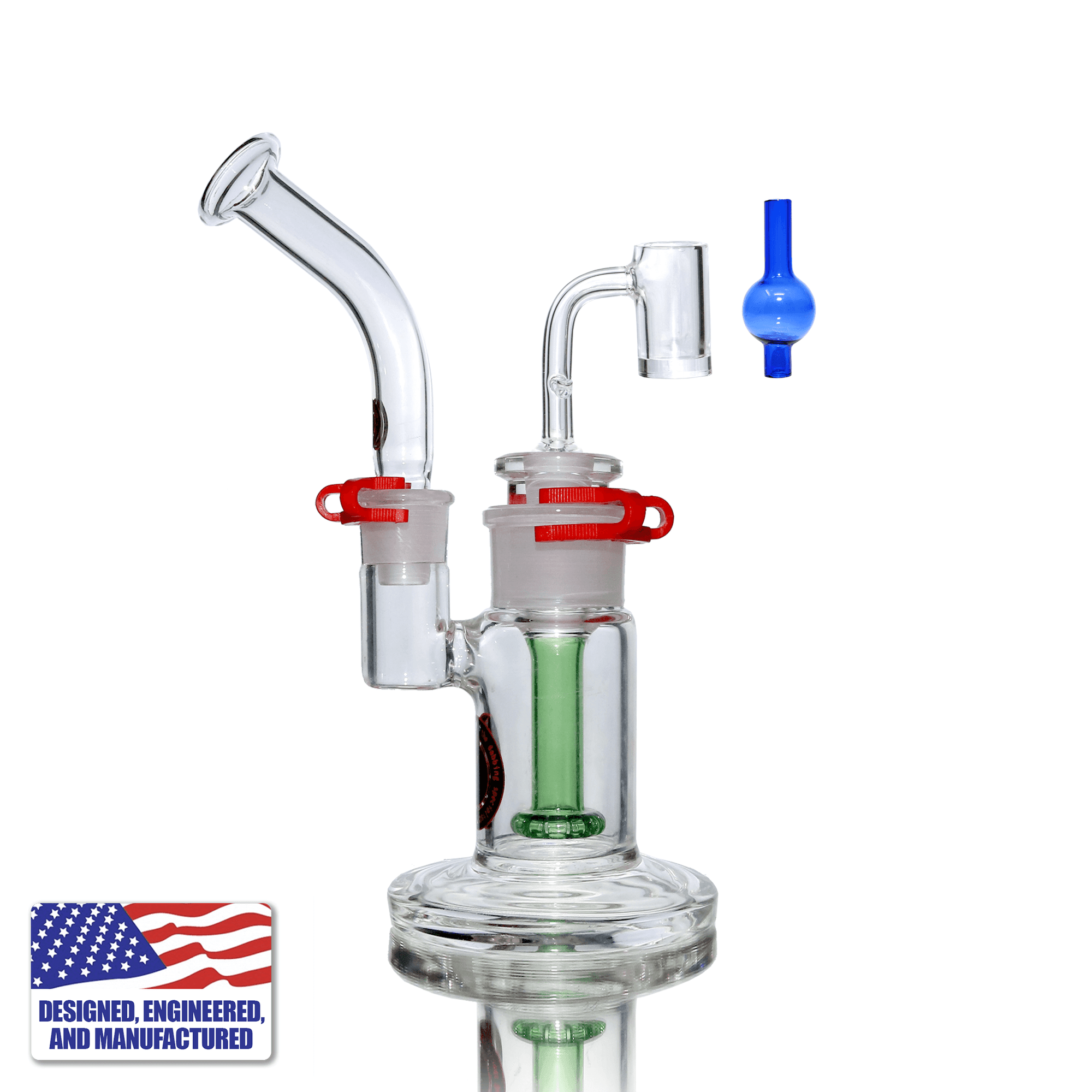 Dab Rig Kit | Portable Showerhead Bubbler & 20mm Titanium Nail | In Use View | TDS