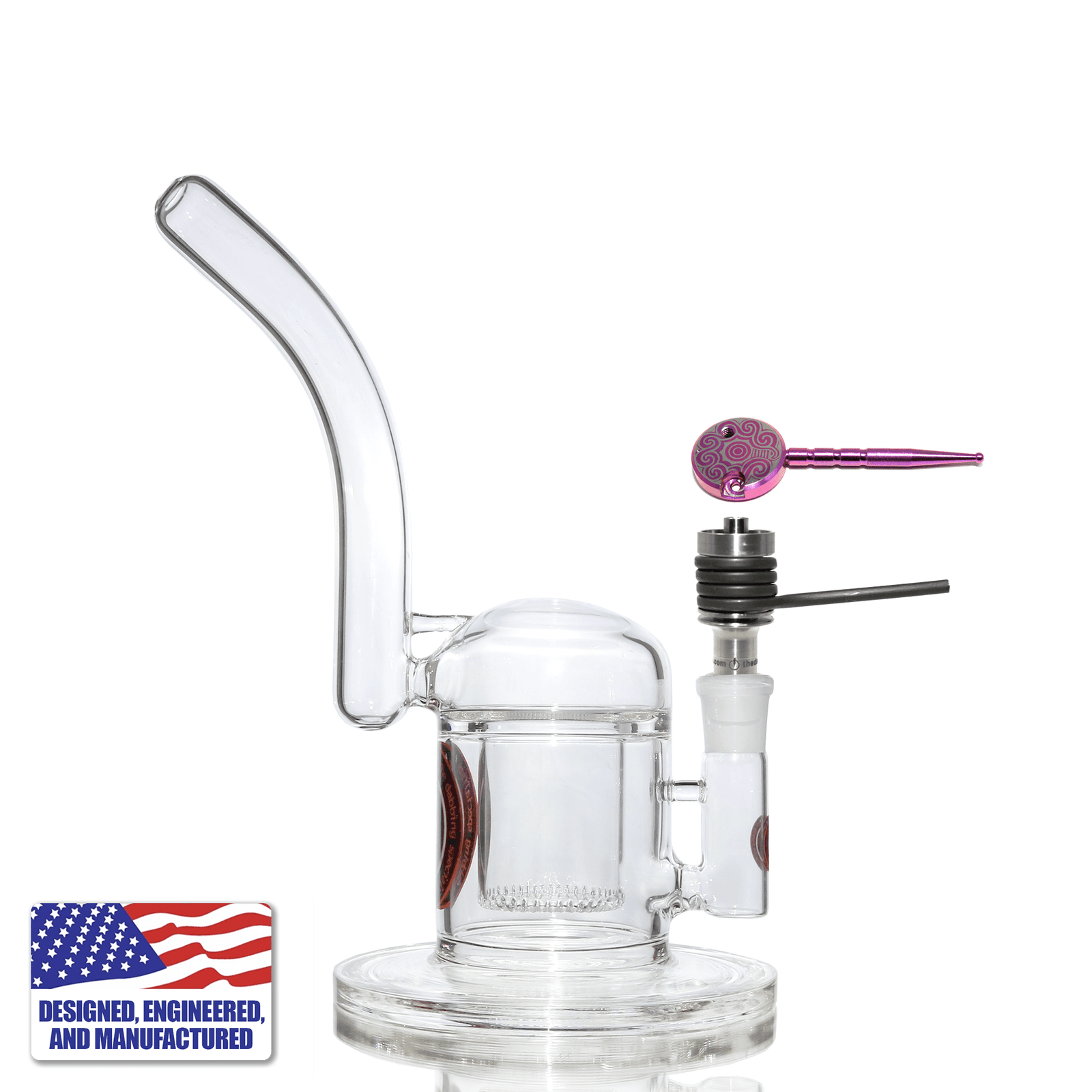 Dab Rig Kit | Showerhead Bubbler and 16mm Titanium Nail | In Use View | TDS
