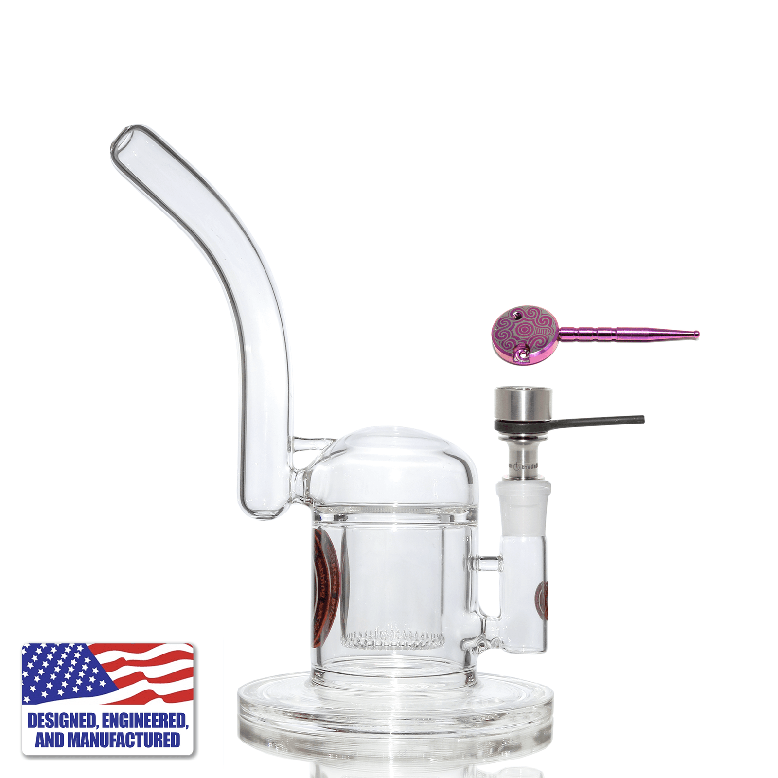 Dabbing Kit | Showerhead Bubbler and Hybrid Titanium Nail | In Use View | TDS