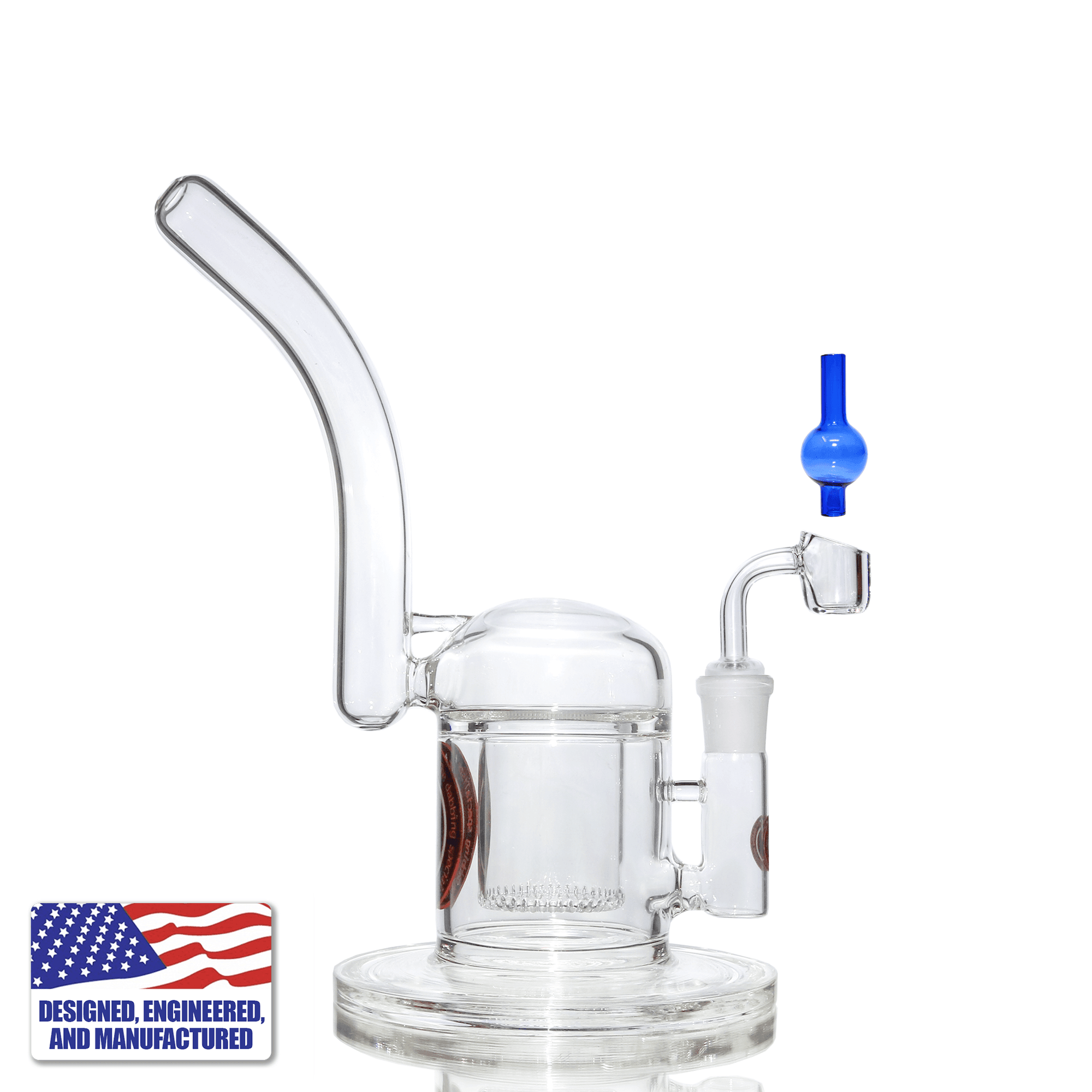 Dabbing Kit | Showerhead Bubbler and Quartz Banger | In Use View | TDS