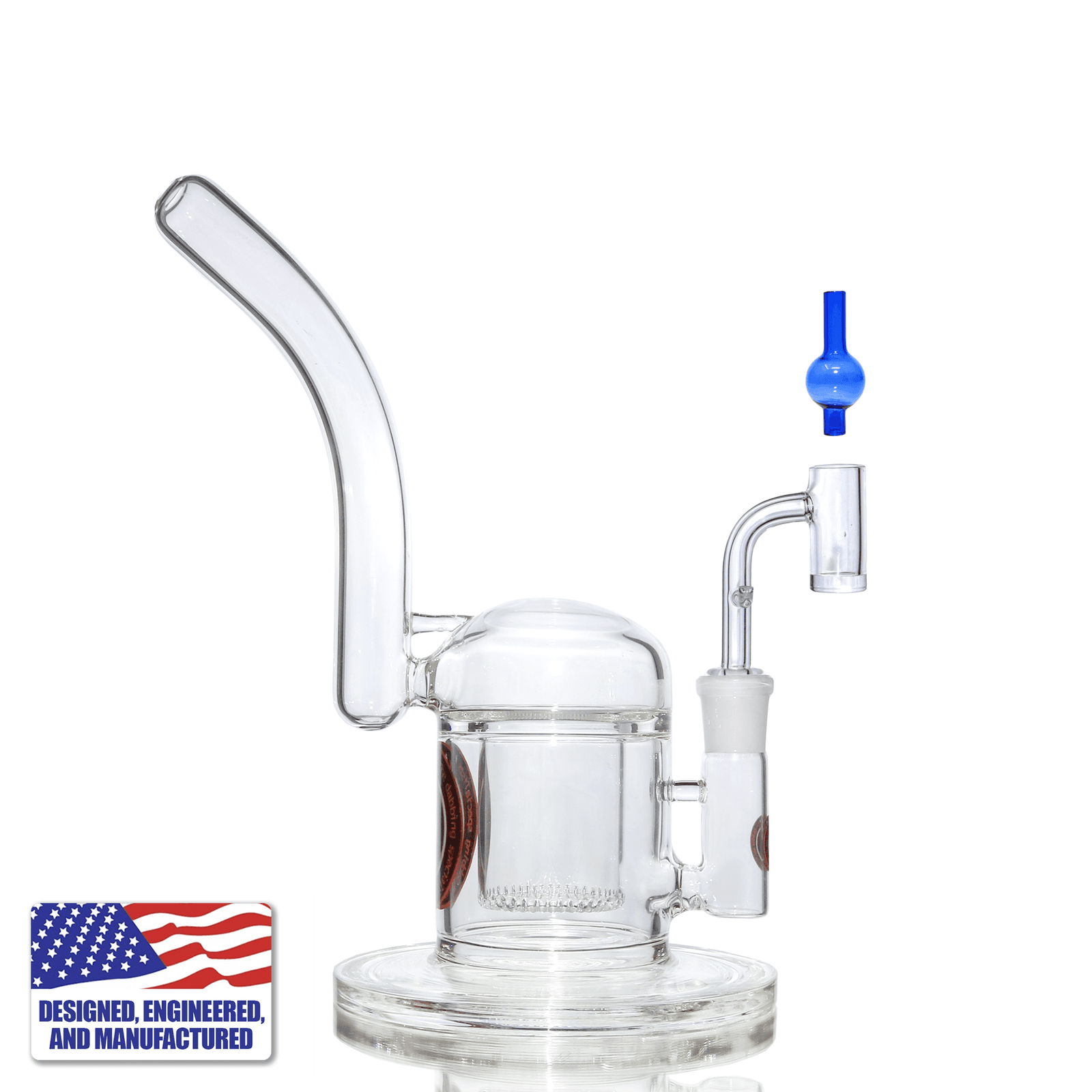 Dab Rig Starter Kit | Showerhead Bubbler and Quartz E-Banger | Full Kit Profile View | TDS