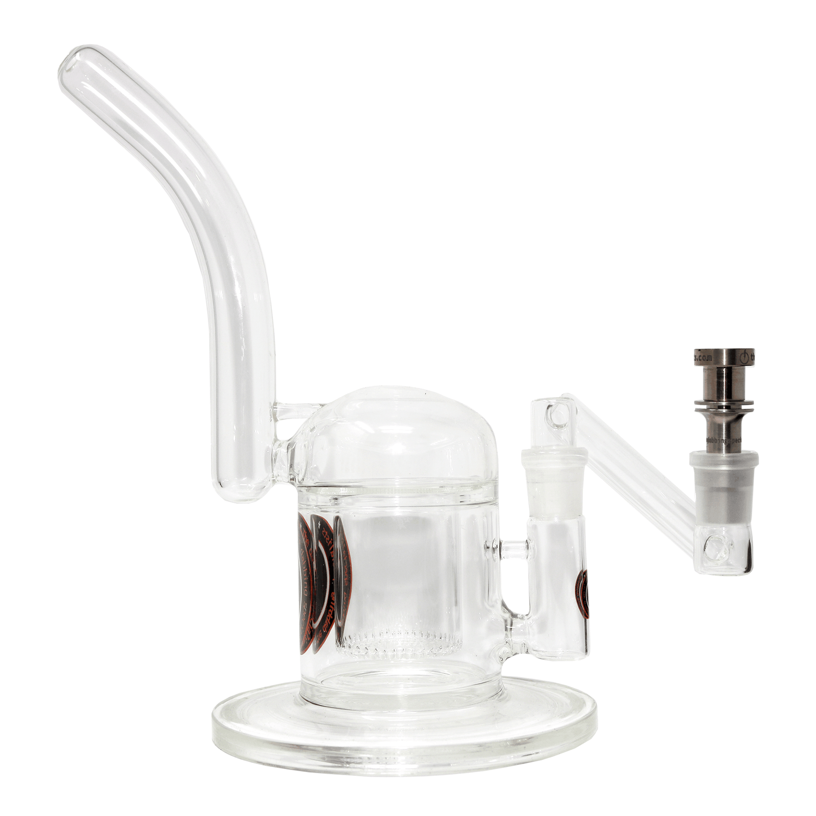 Glass Dropdown | 18mm Male to 18mm Female | Profile View | the dabbing specialists