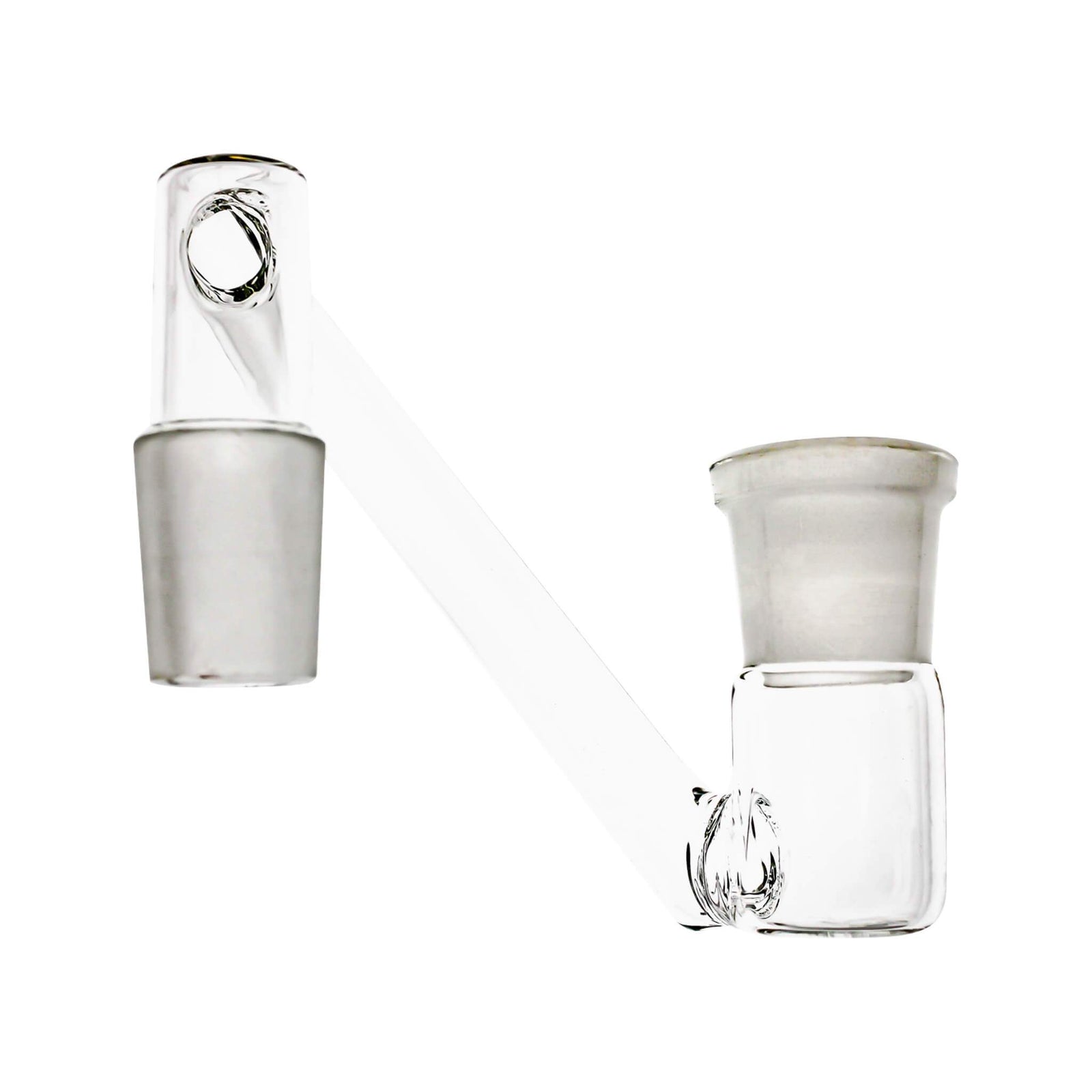 Glass Dropdown | 18mm Male to 18mm Female | Profile View | the dabbing specialists