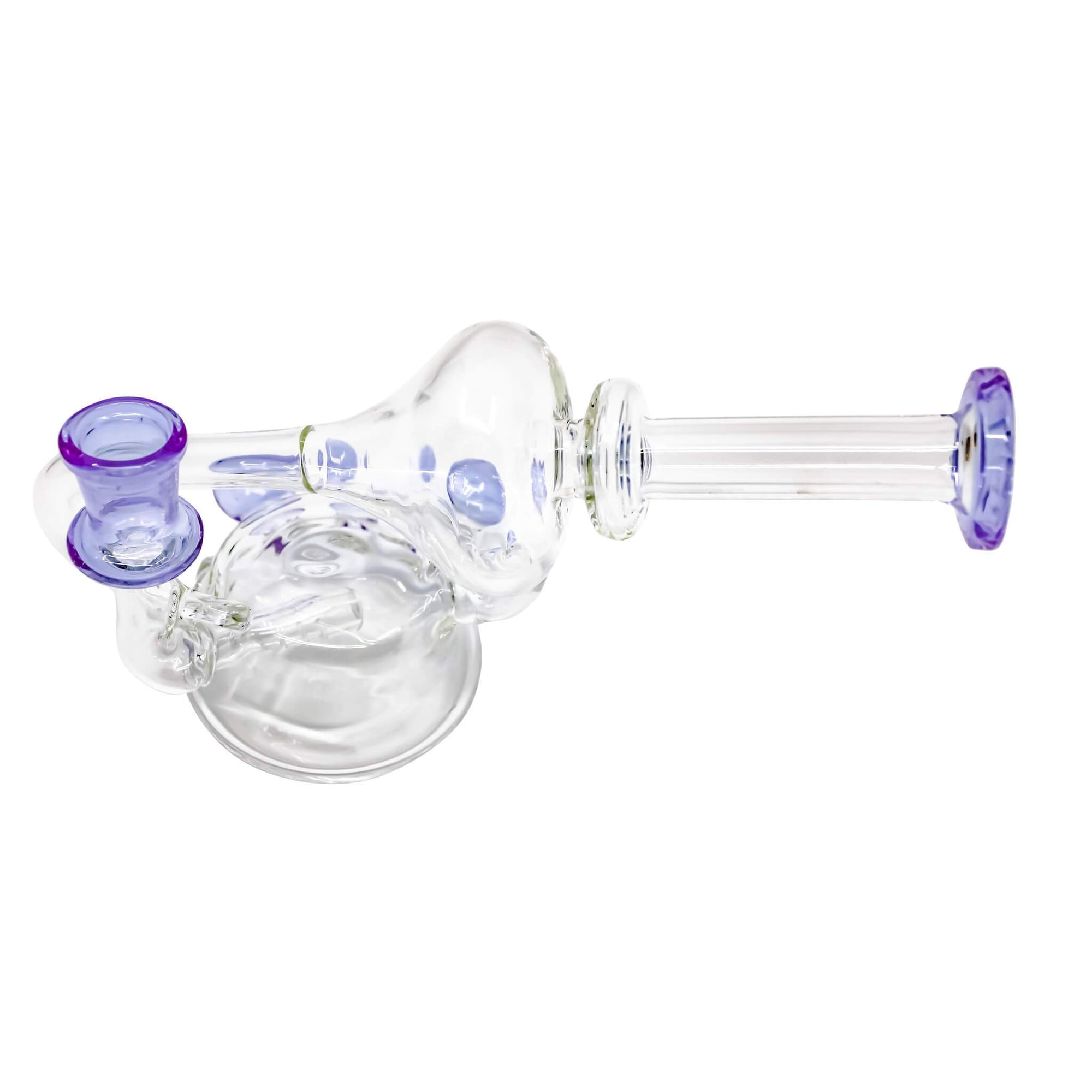 Horn Pipe Layback Recycler Rig | Purple Top Down View | the dabbing specialists