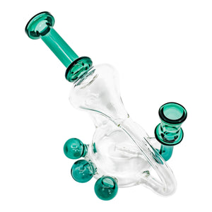 Horn Pipe Layback Recycler Rig | Green Angled Profile View | the dabbing specialists