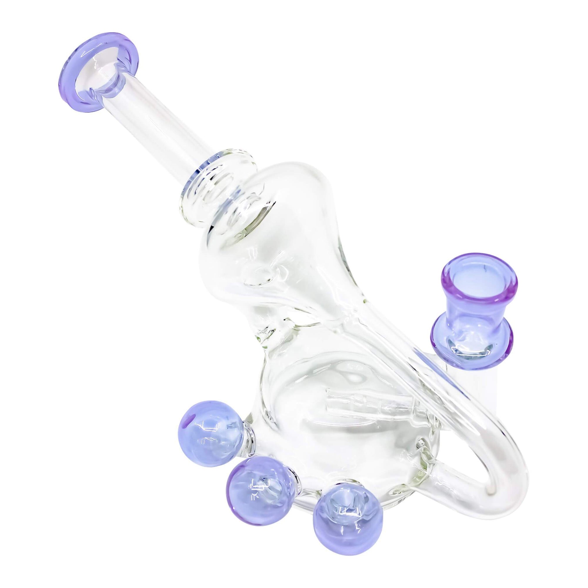 Horn Pipe Layback Recycler Rig | Purple Angled Profile View | the dabbing specialists