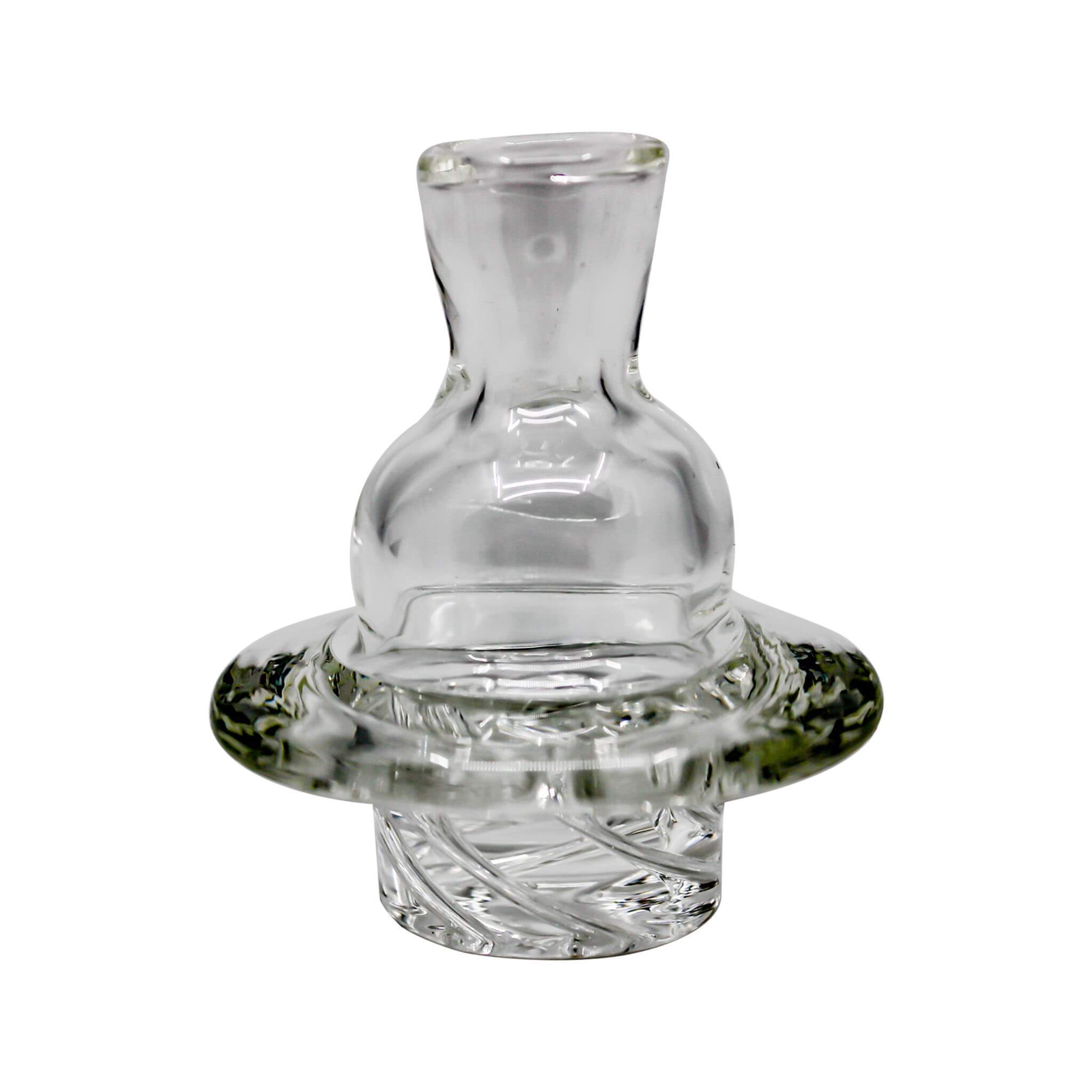 Spinner Carb Cap Clear 35mm: Vortex Dab Cap with Two Terp Pearls