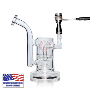 Mini Dual Bubbler | In Use Side View | the dabbing specialists