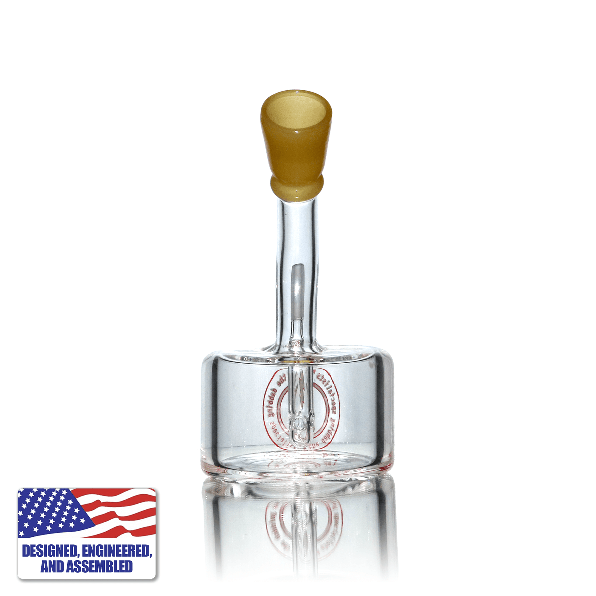 Mini Hockey Puck Pipe with Butterscotch Tip | Rear View | the dabbing specialists