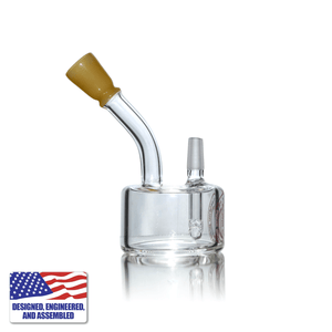 Mini Hockey Puck Pipe with Butterscotch Tip | Side View | the dabbing specialists