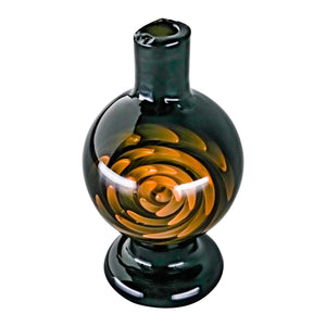 Origin Spiral Inlay Bubble Cap | Black Upright View | the dabbing specialists