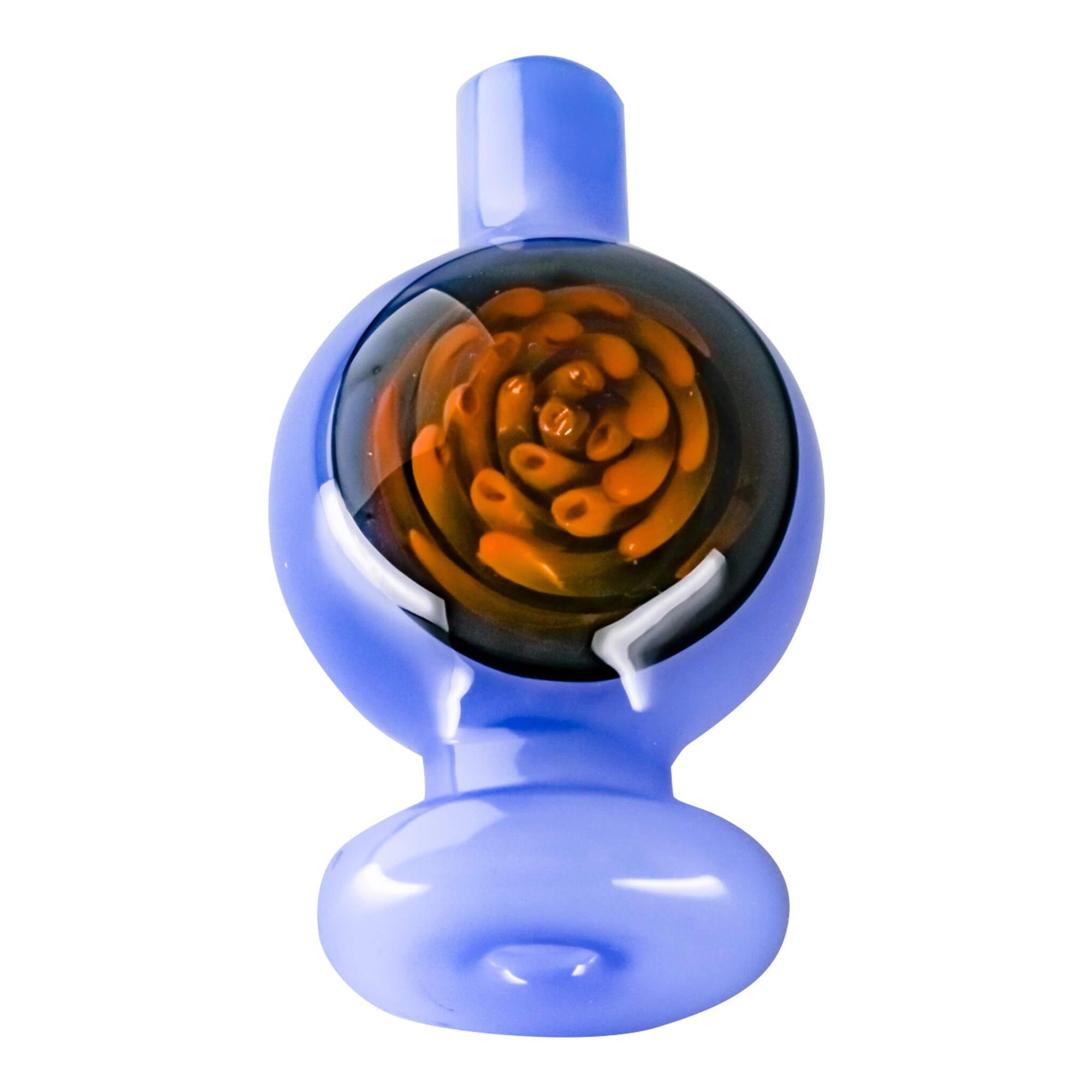 Origin Spiral Inlay Bubble Cap | Violet Prone View | the dabbing specialists
