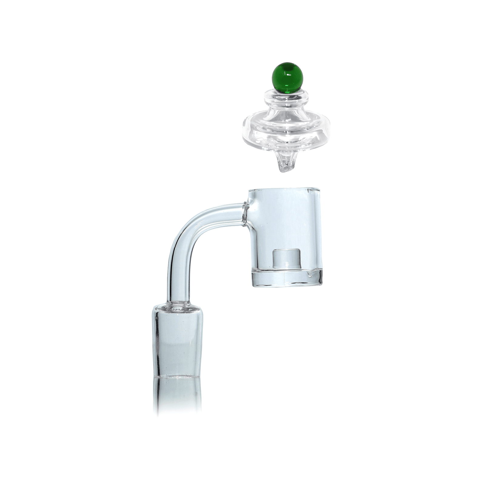 Quartz Banger Core Reactor | 18mm Male With Saucer Cap | Full Stack View | the dabbing specialists