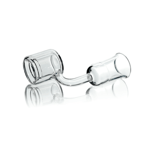 Quartz Double Wall Banger (Torch) | 18mm Female | Angled View | the dabbing specialists