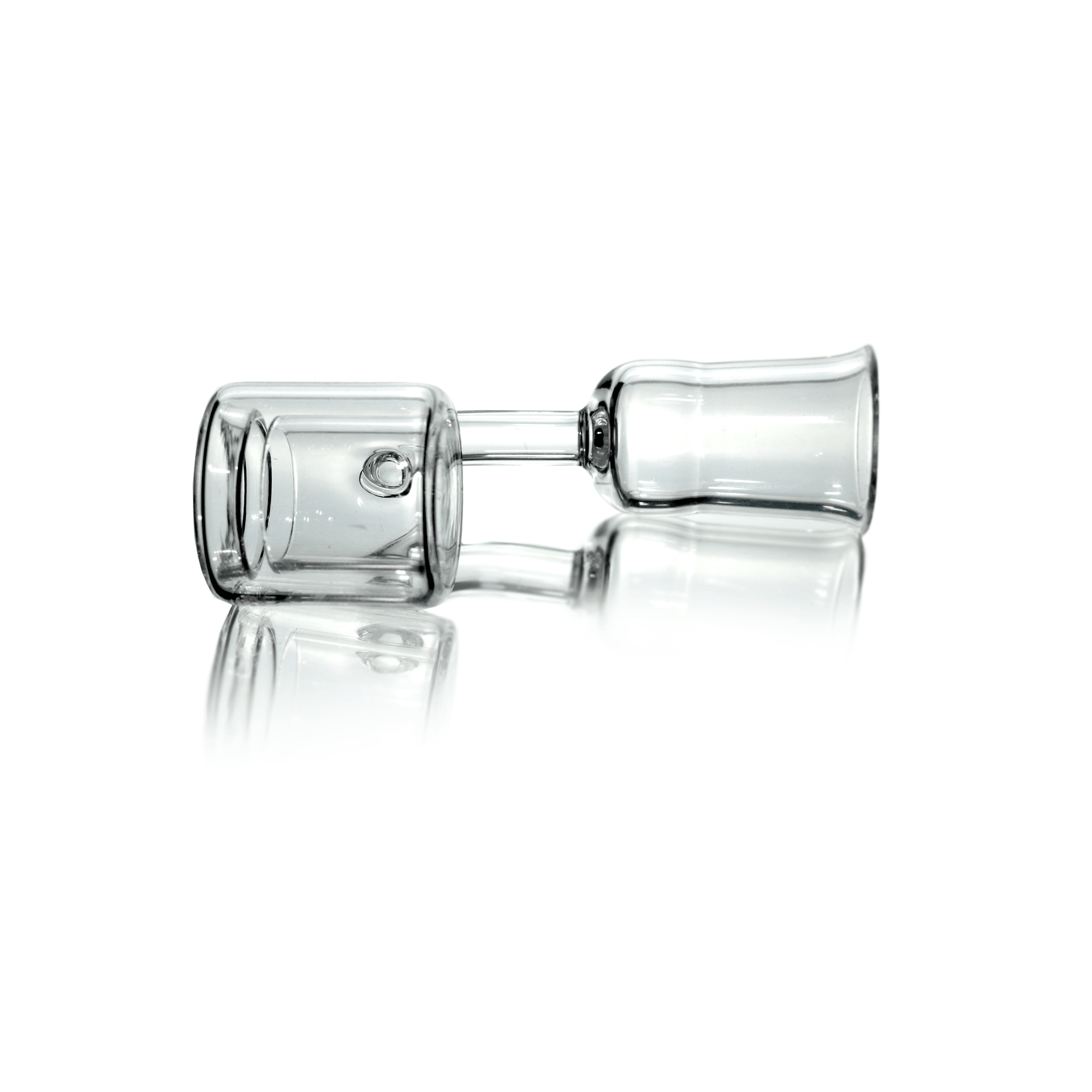 Quartz Double Wall Banger (Torch) | 18mm Female | Side View | the dabbing specialists