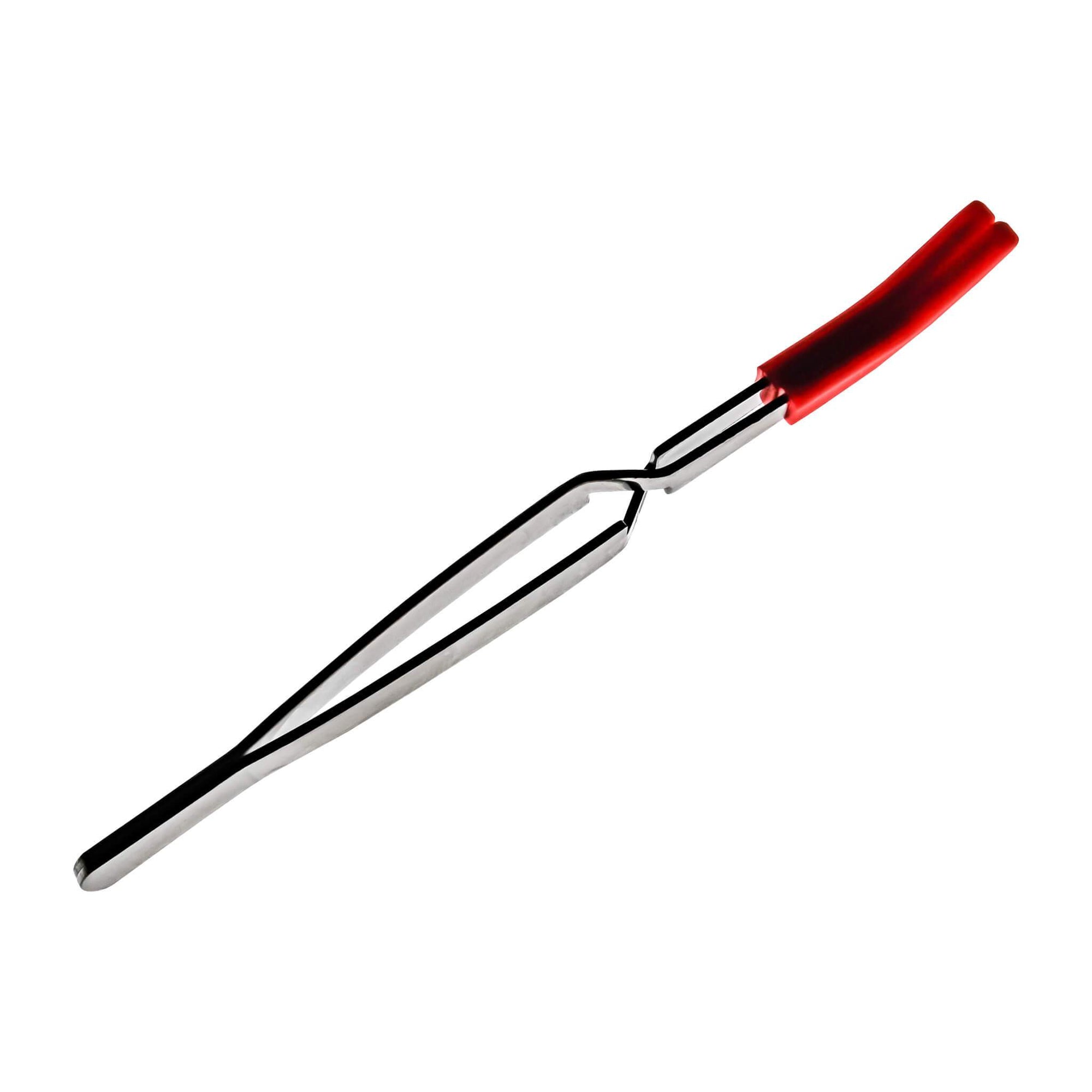 Reverse Tweezers | Silicone Tipped | Red Angled View | the dabbing specialists
