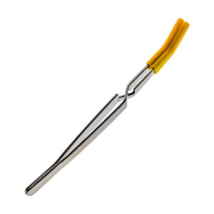 Reverse Tweezers | Silicone Tipped | Yellow Angled View | the dabbing specialists