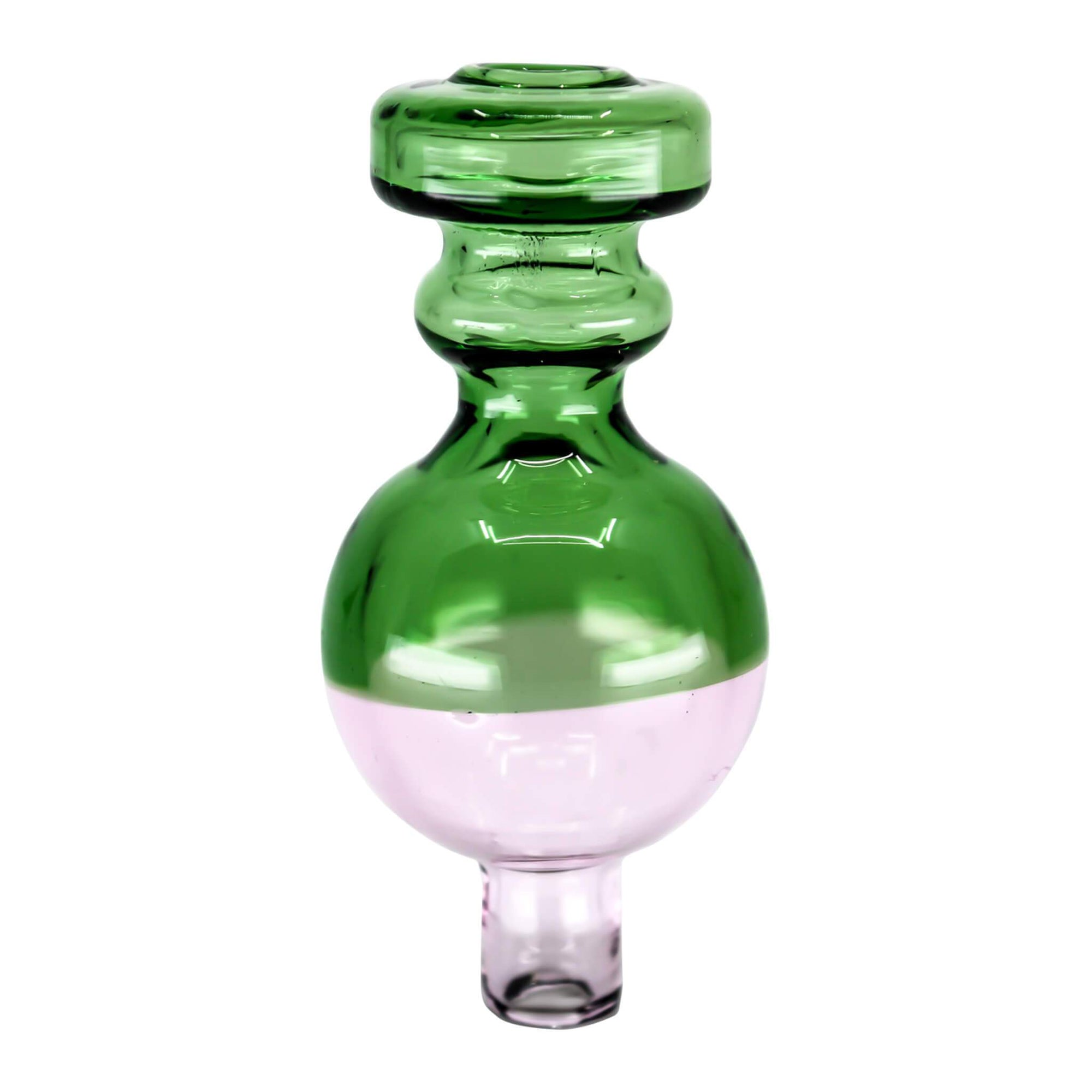 Rook Bubble Directional Carb Cap | Upper Green lower Pink Profile View | the dabbing specialists