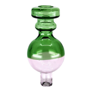 Rook Bubble Directional Carb Cap | Upper Green lower Pink Profile View | the dabbing specialists