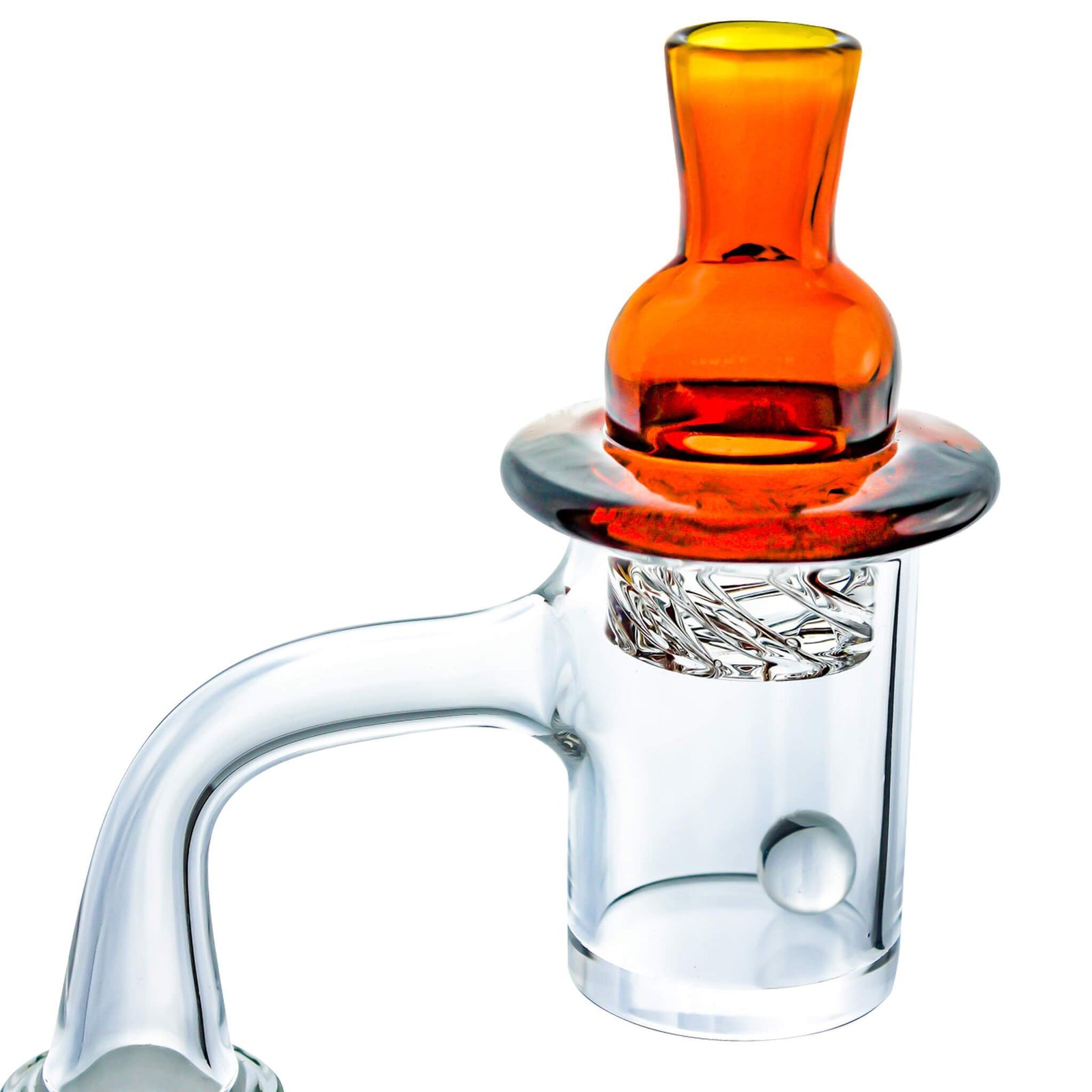 Seamless Quartz Banger Kit | Kit In Use Amber Carb Cap View | the dabbing specialists