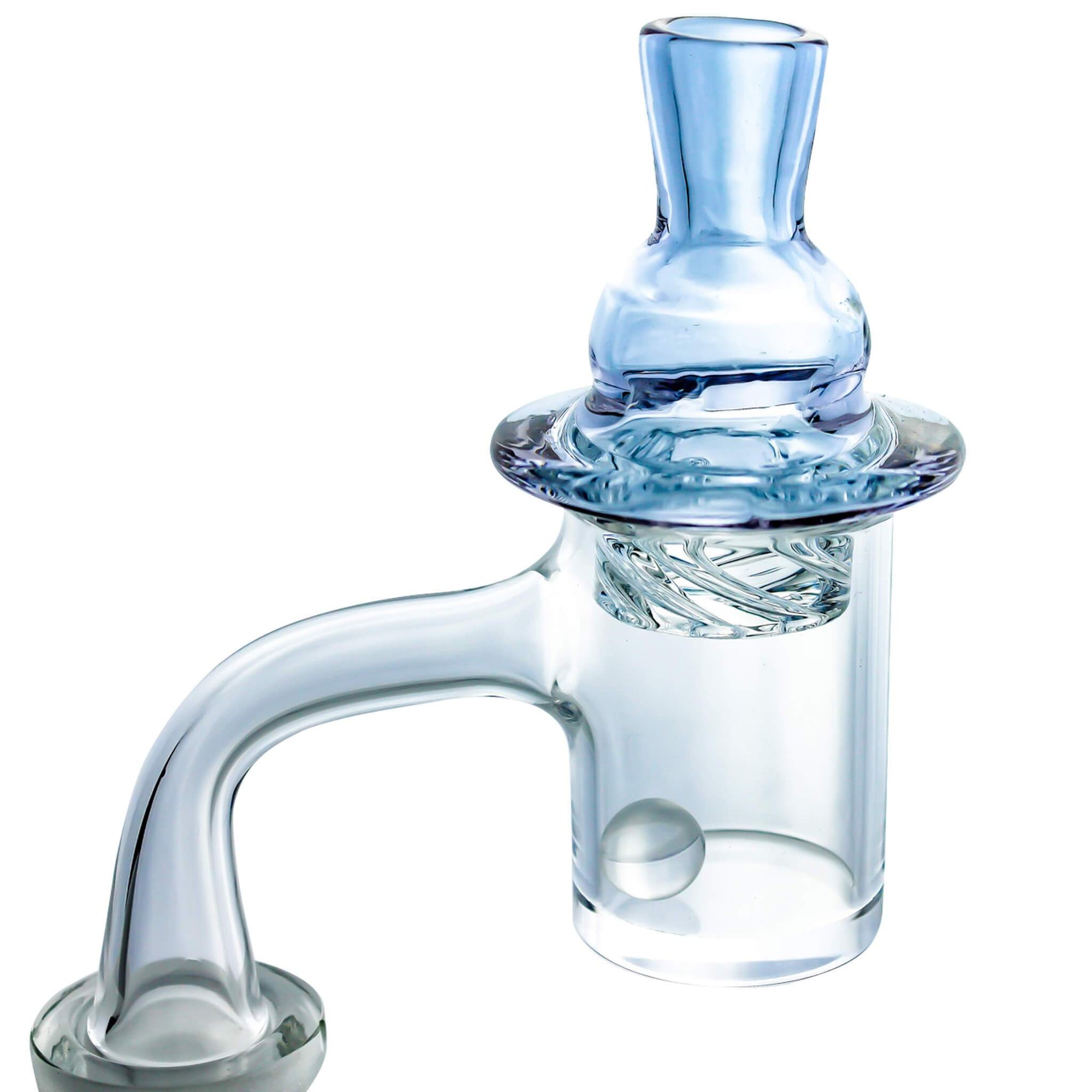Seamless Quartz Banger Kit | Kit In Use Purple Carb Cap View | the dabbing specialists