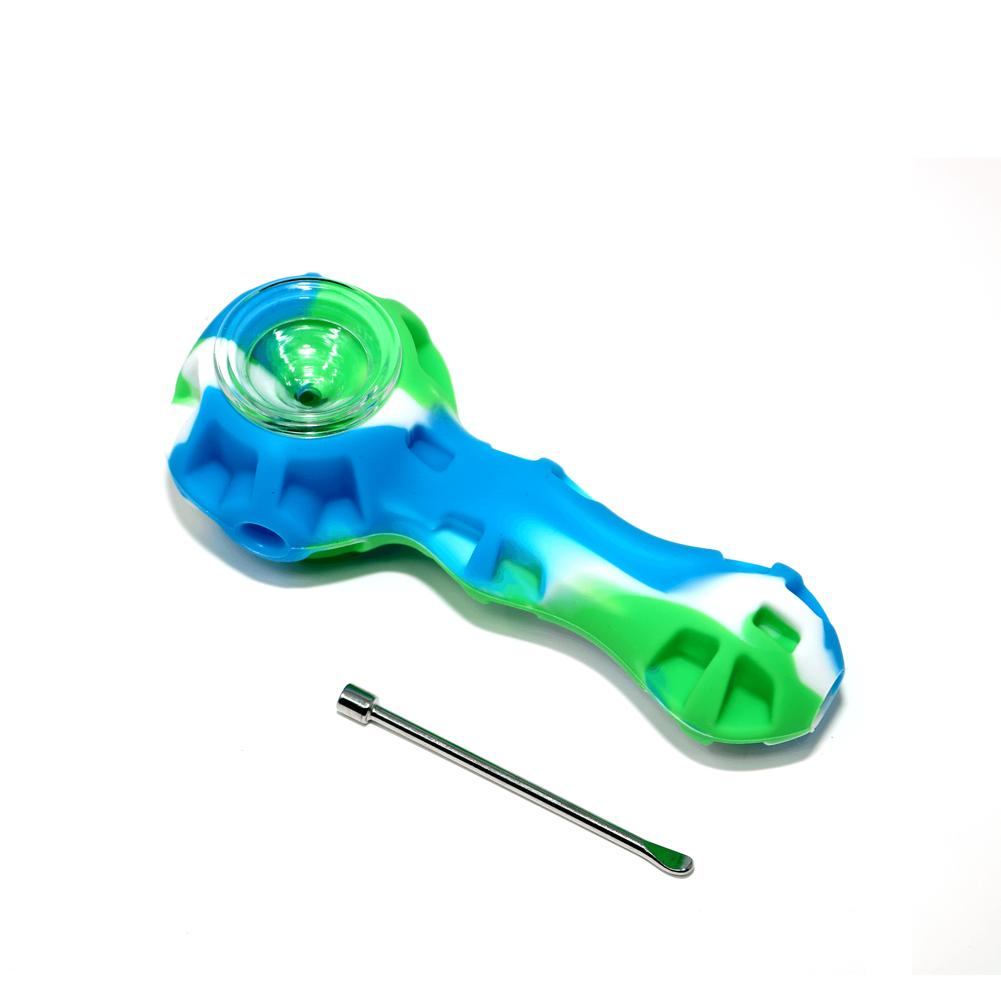 Silicone pipe 10pcs smoking pipe with metal bowl tobacco pipes dry herb  unbreakable percolator spoon pipe