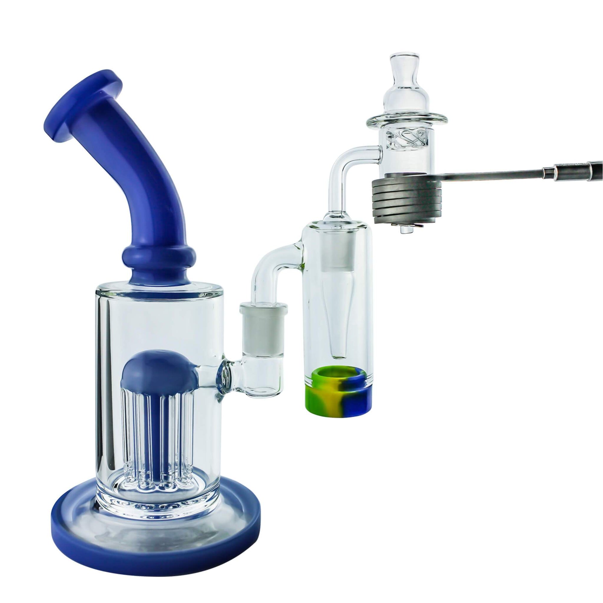 Spin Matrix 25mm Enail Complete Dabbing Kit #1 | Alternate Complete Blue Kit In Use View | TDS