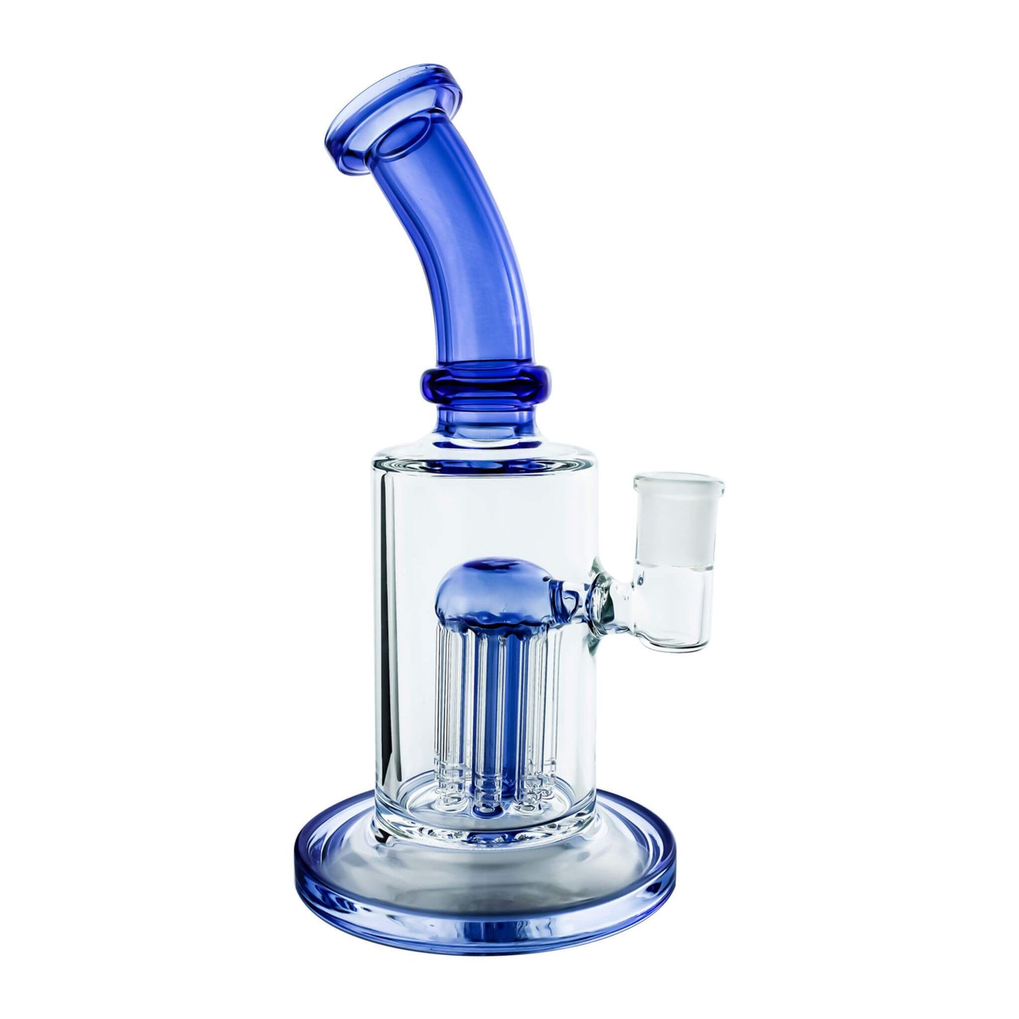 Spin Matrix Can Dab Rig with Percs | Bright Blue Profile View | the dabbing specialists