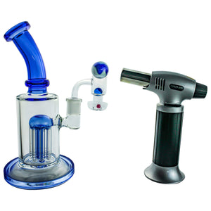 Spin Matrix Marbled Terp Slurper Complete Dabbing Kit #1 | Bright Blue Kit With Torch | TDS