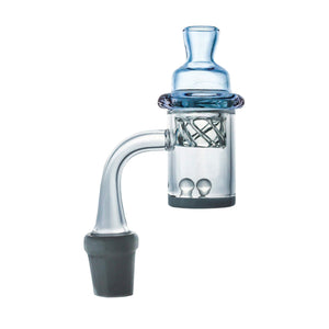 Terp Pearls, Cyclone Spinner Carb Cap, and 25mm Quartz Banger Combo Pack | Blue Cap View | TDS
