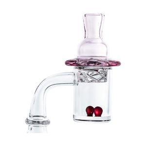 Terp Pearls, Mega Cyclone Spinner Carb Cap, and 25mm Banger Combo Pack | Pink Cap Kit View | TDS