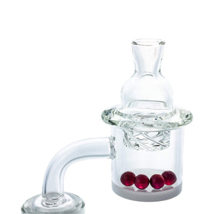 Terp Pearls, Mega Cyclone Spinner Carb Cap, and 30mm Quartz Banger Combo Pack | Clear Cap View | TDS