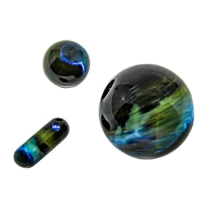 Terp Slurper Marble Set | Black Green Blue View | the dabbing specialists