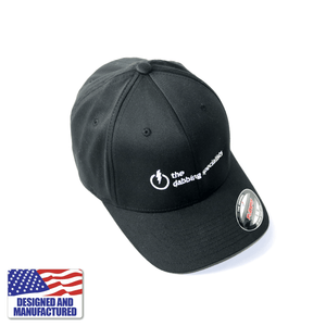 The Dabbing Specialists Bolt Logo FlexFit Hat | Front Angled View | the dabbing specialists