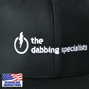 The Dabbing Specialists Bolt Logo FlexFit Hat | Close Up Front View | the dabbing specialists
