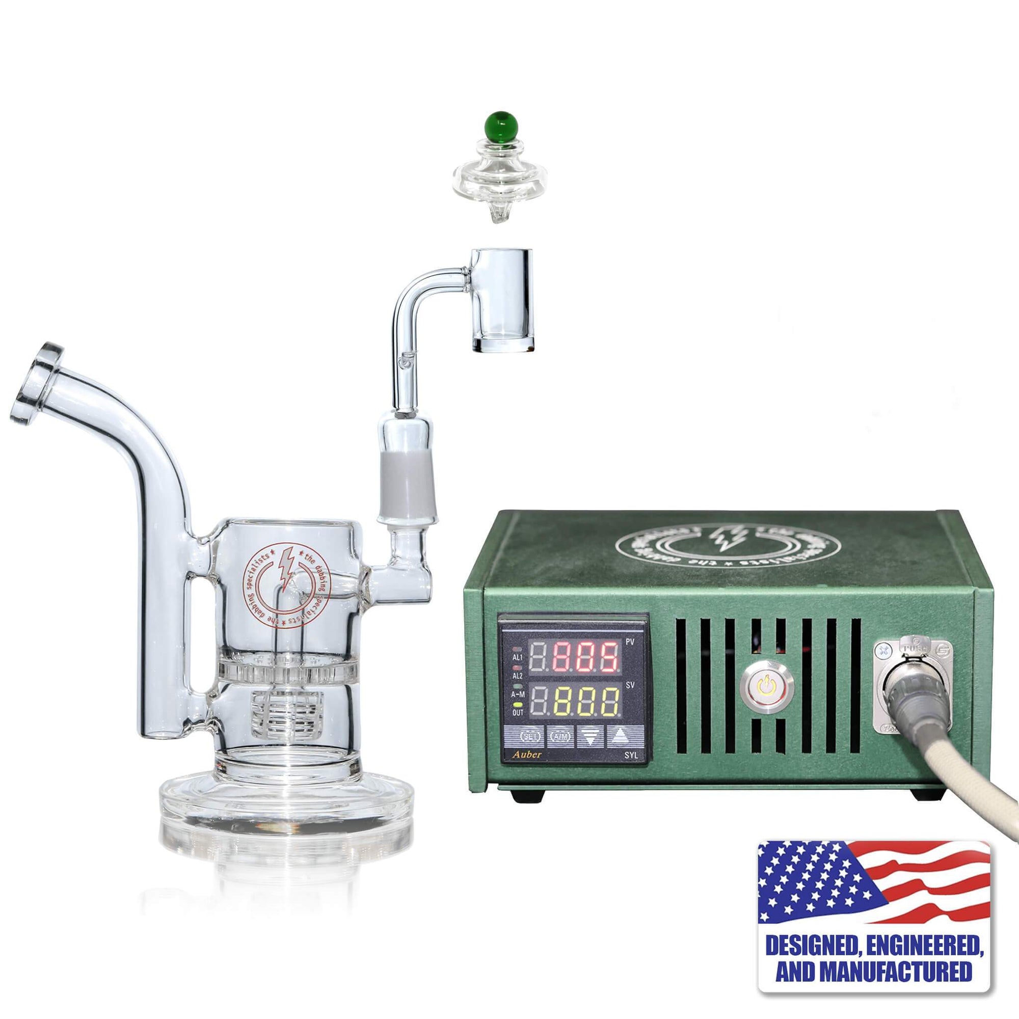 The Dabbing Specialists Custom Enail Dabbing Bundle | Made in the USA | Green Enail Kit View | TDS