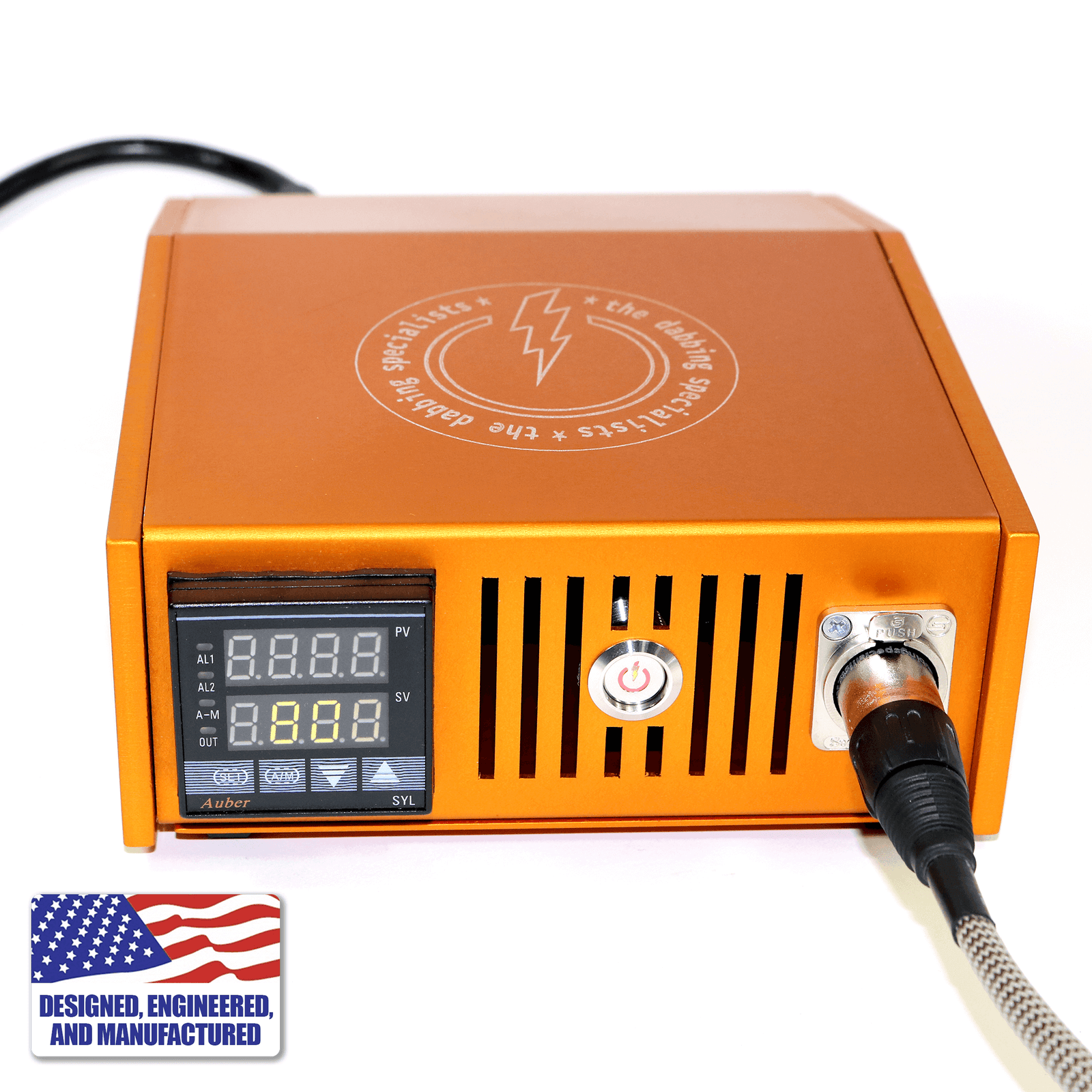 The Dabbing Specialists Custom Enail | Made in the USA | Orange Front Face View | TDS