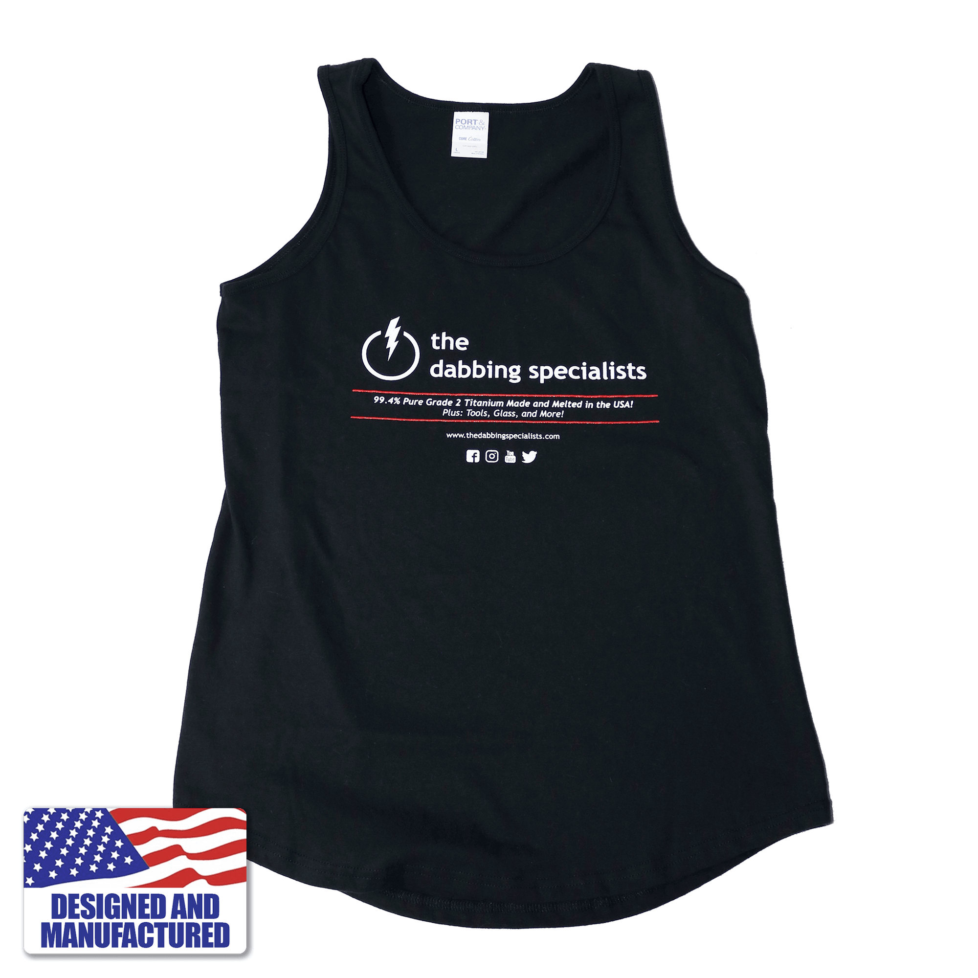 The Dabbing Specialists Motto Tank Top | Front View | the dabbing specialists