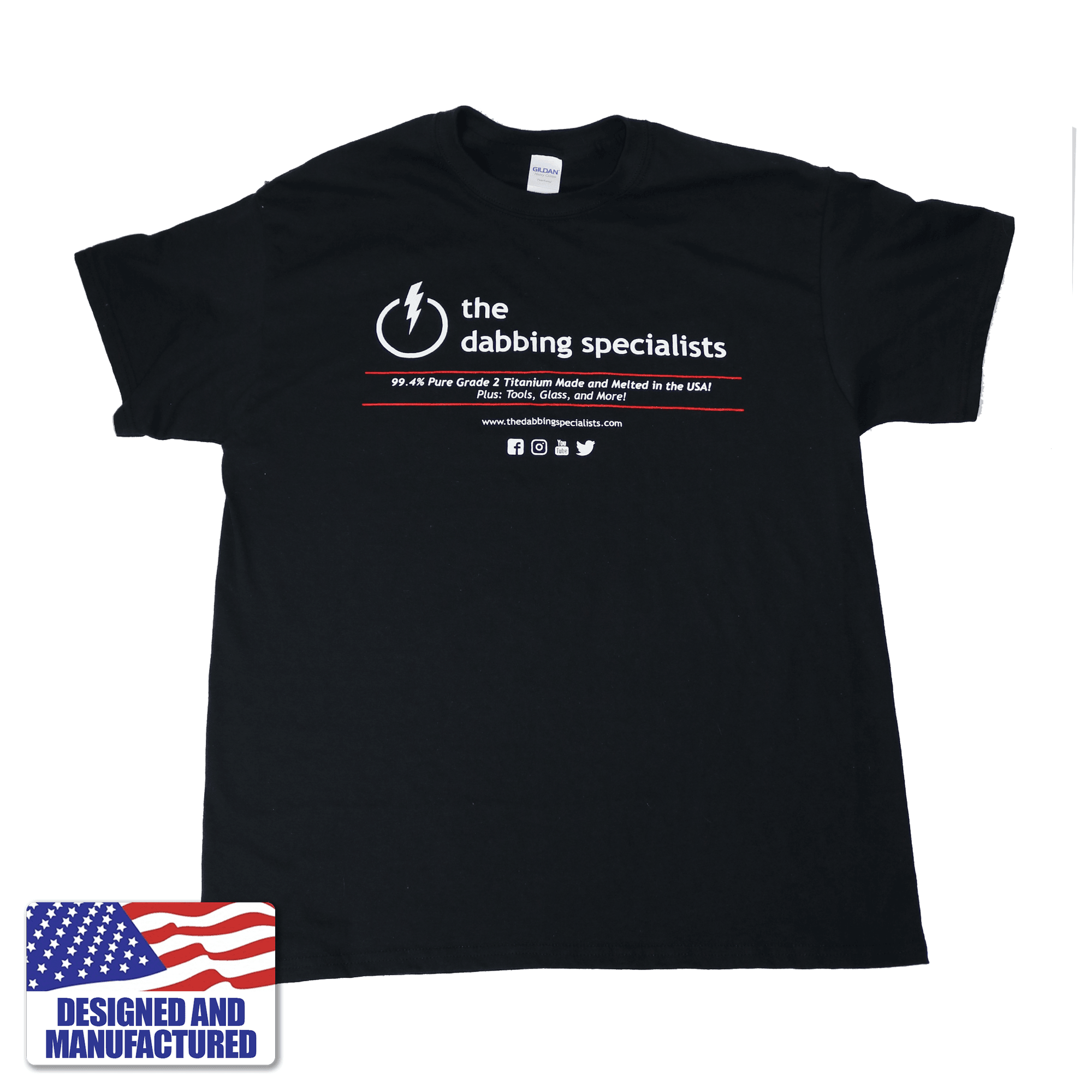 The Dabbing Specialists Motto Tee Shirt | Black T-Shirt View | the dabbing specialists