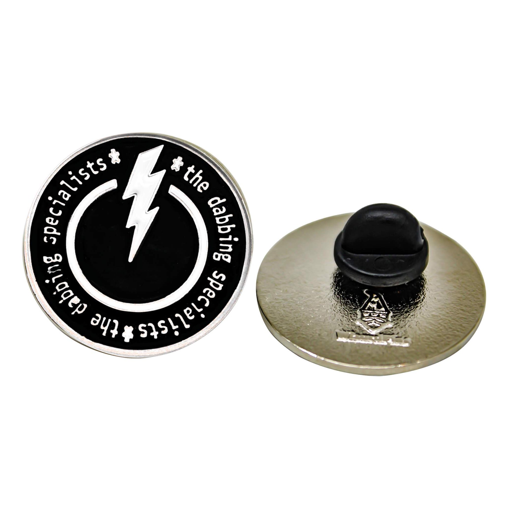 the dabbing specialists Soft Enamel Logo Pin | Both Pin Type View | the dabbing specialists