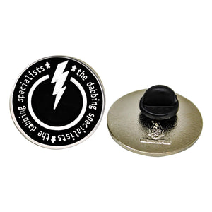 the dabbing specialists Soft Enamel Logo Pin | Black & White Pin View | the dabbing specialists