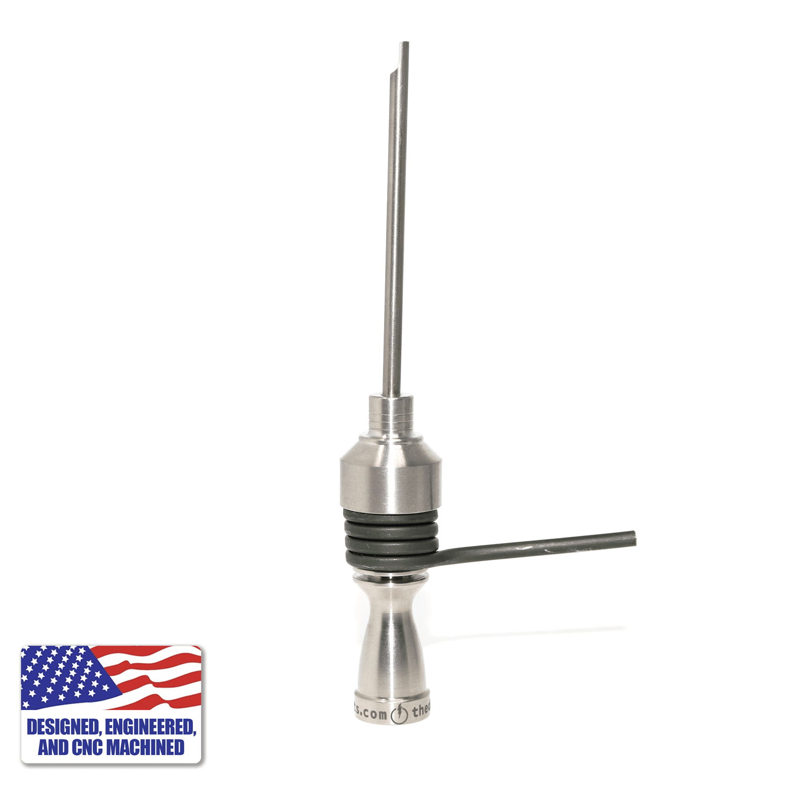 Titanium Dab Kit with 16-Hole Nail | 16mm Coil | 14mm/10mm Female | In Use Profile View | TDS