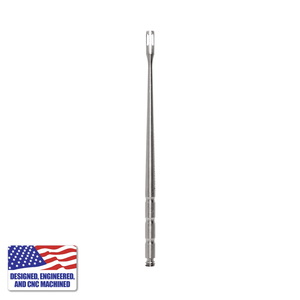Titanium Dab Stick - Claw Shovel | Natural Titanium Vertical Profile View | the dabbing specialists