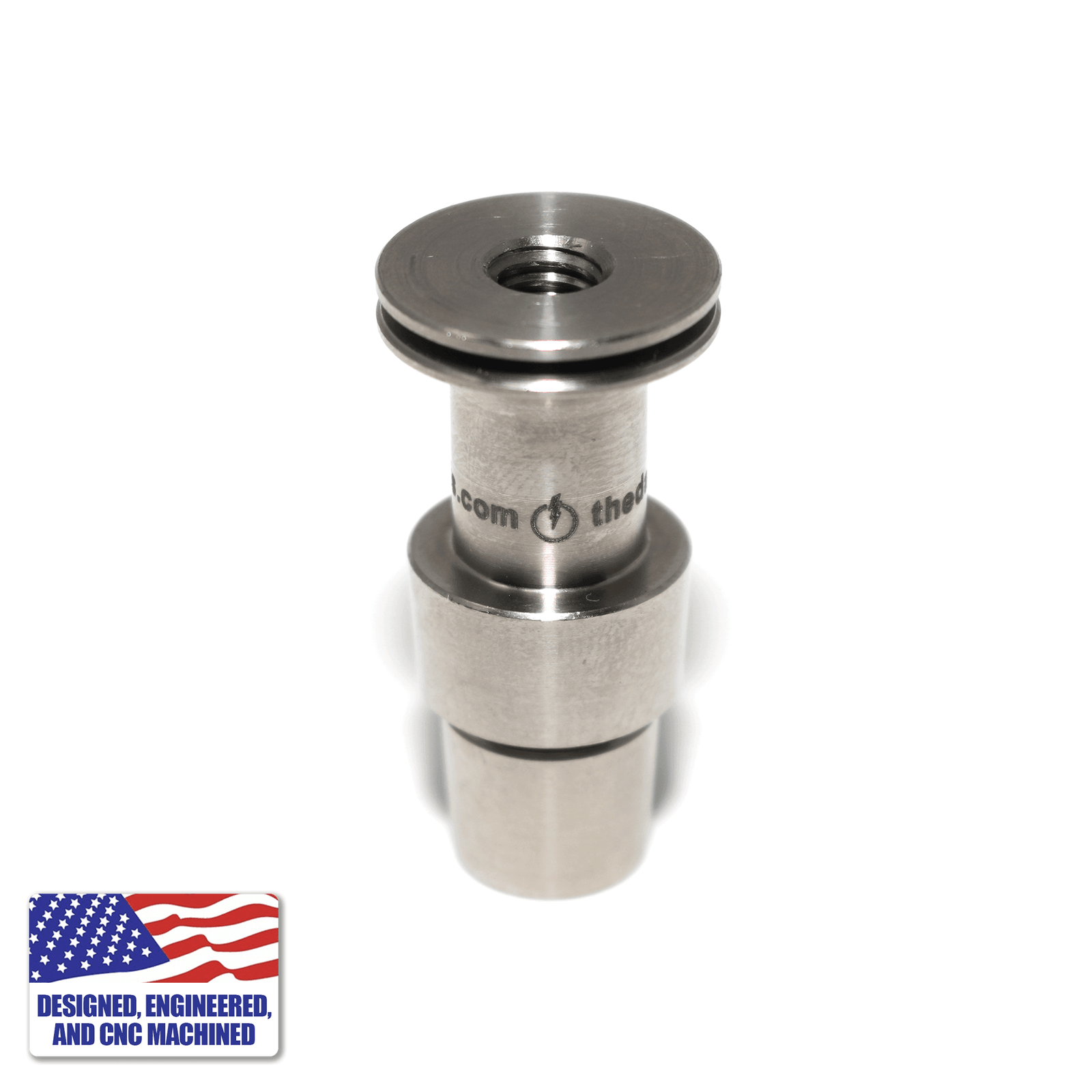 Titanium Male Nail Body Adapter | 18mm, 14mm | Silver Color Top View | the dabbing specialists