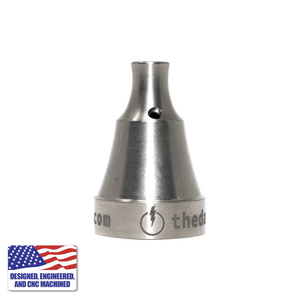 Titanium Universal Carb Cap 1-Hole Medium Velocity | Natural Titanium Silver Profile View | TDS